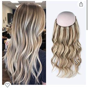 halo extensions - blonde balayage highlights